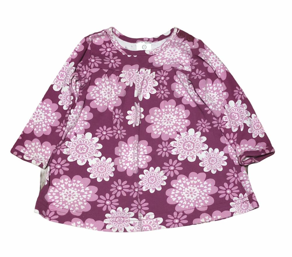 Hanna Andersson Purple And Pink Flower Dress 70 6-12m